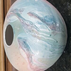 𝅺large Rare Tony Evans Raku Koi Vase #108